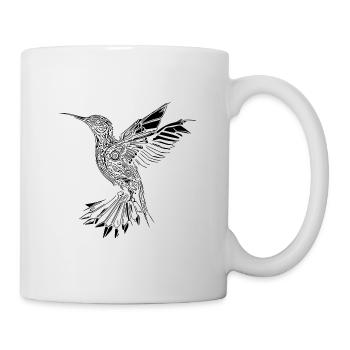 Geometric hummingbird in flight - Mug - white - Right