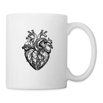 Verspieltes realistisches Tattoo Form Herz - Tasse - Weiß - Rechts