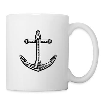 Conception de marin de tatouage de skipper d'ancre vintage - Mug blanc - blanc - Droite