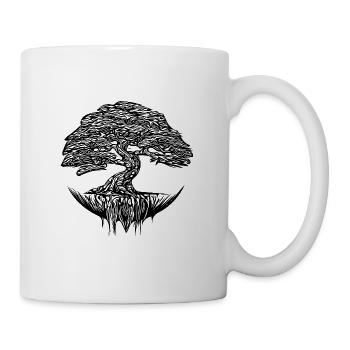 Eleganter Bonsai Baum - Tasse - Weiß - Rechts