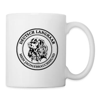 Deutsch Langhaar Jagdgebrauchshund Hunde Wilsigns - Tasse - Weiß - Rechts