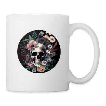 Human Skull & Flowers 35 - Mug - white - Right