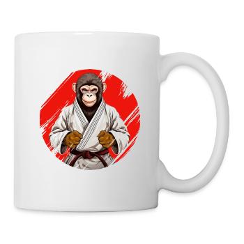Karate Judo Affe Schimpanse Kampfsport - Tasse - Weiß - Rechts