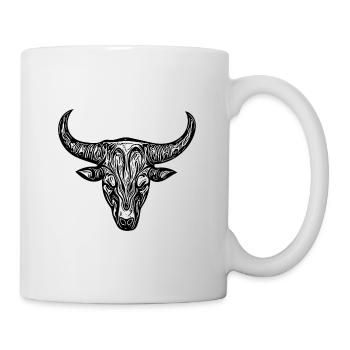 Stier Grill Logo Rinder Mythologie Style - Tasse - Weiß - Rechts