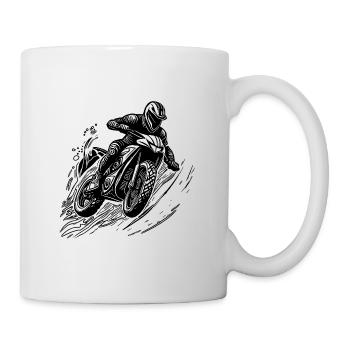 Motorrad Offroad Geländefahrt Fahrer Rennsport - Tasse - Weiß - Rechts