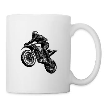 Machine de saut de route de terre de course de moto tout-terrain - Mug blanc - blanc - Droite