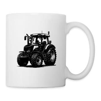 Große Hektar Schlepper Landmaschinen Traktor - Tasse - Weiß - Rechts