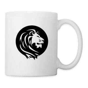 Mighty Lion Head with Mane Tattoo Style - Mug - white - Right