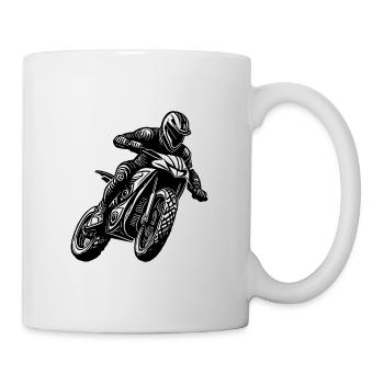 Motorradfahrer Rennsport Geländefahrt - Tasse - Weiß - Rechts