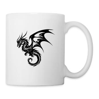 Chinese Flying Dragon in Tattoo Style - Mug - white - Right