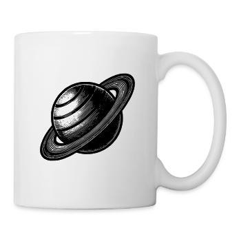 Planète aux anneaux Saturne avec système d’anneaux dans le système solaire - Mug blanc - blanc - Droite