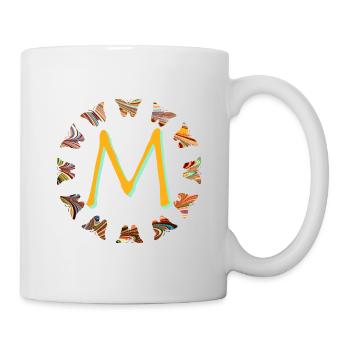 Papillons e 56 m - Mug blanc - blanc - Droite
