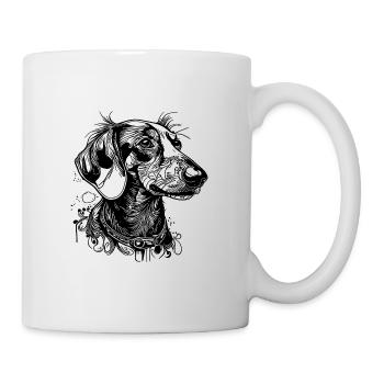 Süsses Dackel Porträt für den Dackelmama - Tasse - Weiß - Rechts