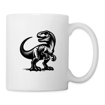 Niedlicher kleiner Kinder Raptor Dinosaurier - Tasse - Weiß - Rechts