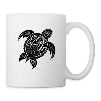 Vintage Abstract Wild Tattoo Turtle - Mug - white - Right
