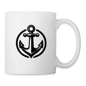 Vintage Old Wet Anchor in Circle Logo - Mug - white - Right