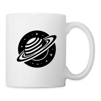 Space planet Saturn with ring system and stars - Mug - white - Right
