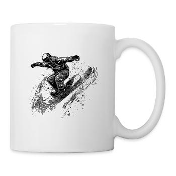 Tiefschnee Snowboard Move Ride Jump Style - Tasse - Weiß - Rechts