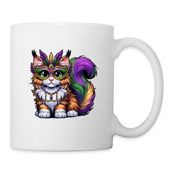 Mardi Gras Maine Coon, Maskierte Katze - Tasse - Weiß - Rechts