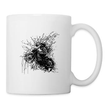 Gelände Rennsport Style Motorrad Sprung Splash - Tasse - Weiß - Rechts