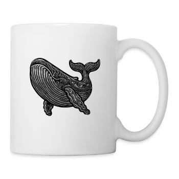 Large Diving Whale Vintage Sea Creature - Mug - white - Right