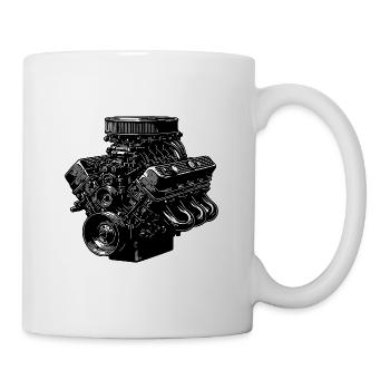 Mechaniker Fan Motorblock Zylinder Hubraum Motor - Tasse - Weiß - Rechts