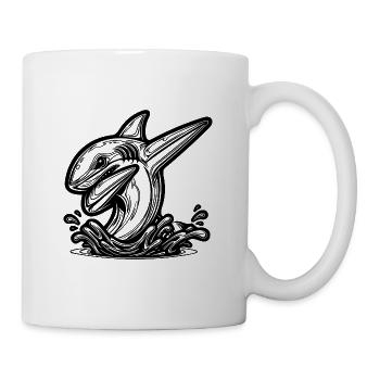 Grimmiger Dabbing Hai - Dabbender Hai - Tasse - Weiß - Rechts