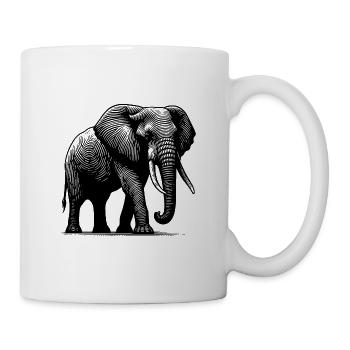 Elephant - Large safari proboscis with tusks - Mug - white - Right
