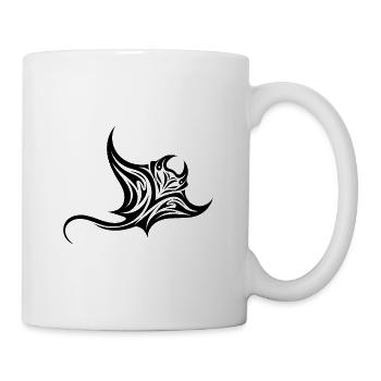 Tribal Tänzer Mantarochen Style Taucher Fan Tattoo - Tasse - Weiß - Rechts