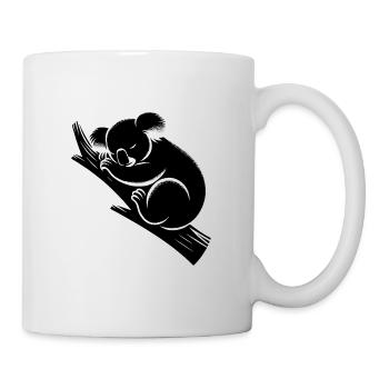 Schlafender Koala auf einem Ast - Tasse - Weiß - Rechts