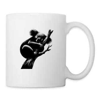 Niedlicher Schlafender Koala auf einem Baum - Tasse - Weiß - Rechts