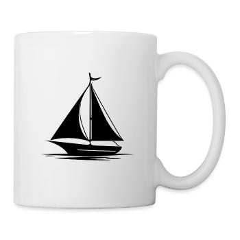 Schnelles Segelboot mit gesetzten Segeln - Tasse - Weiß - Rechts