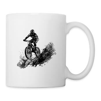Cyclist Mud Mountain Downhill - Mug - white - Right