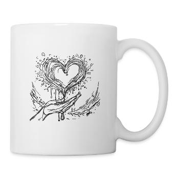 Splash Partner en forme de coeur de la main de la famille - Mug blanc - blanc - Droite
