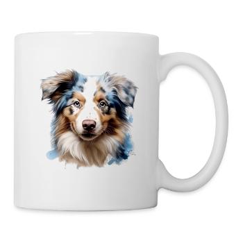 Austrailianischer Schäferhund - Tasse - Weiß - Rechts