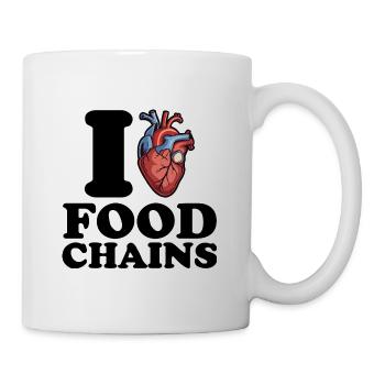 Ich liebe Lebensmittelketten - Tasse - Weiß - Rechts