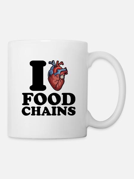 Ich liebe Lebensmittelketten - Tasse - Weiß