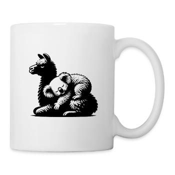 Cute koala on a sleeping llama - Mug - white - Right