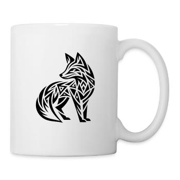 Niedlicher Fuchs im Tribal Tattoo Style - Tasse - Weiß - Rechts