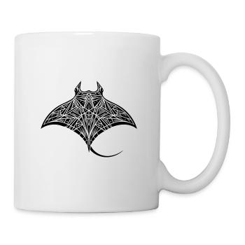 Riesiger tribal Mantarochen im Unterwasser Flug - Tasse - Weiß - Rechts