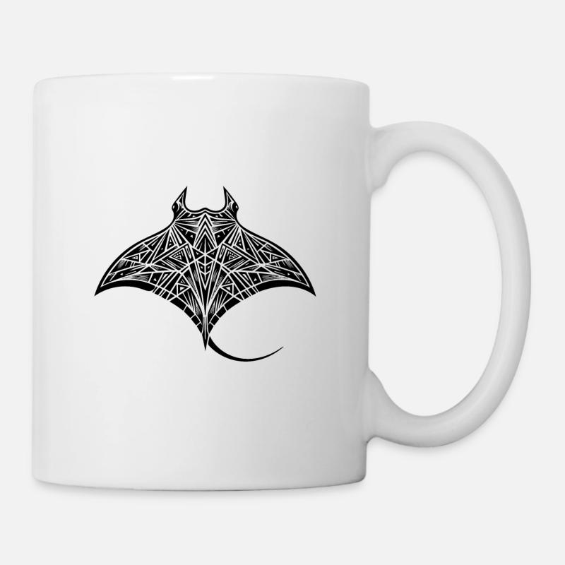 Riesiger tribal Mantarochen im Unterwasser Flug - Tasse - Weiß