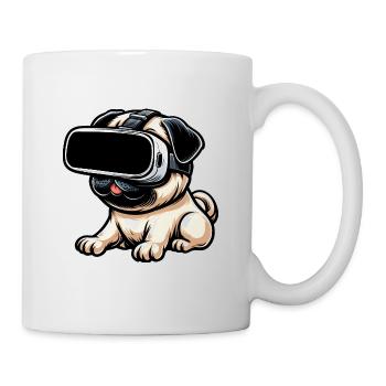 hund mops vr virtual reality gamer zocker - Tasse - Weiß - Rechts
