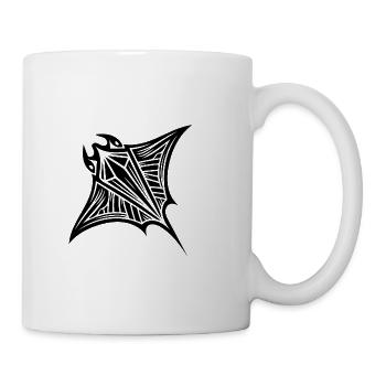 Tribal Mantarochen Tattoo im Unterwasser Flug - Tasse - Weiß - Rechts