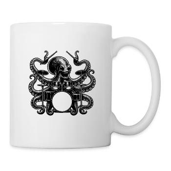 Charmante pieuvre à la batterie - Mug blanc - blanc - Droite