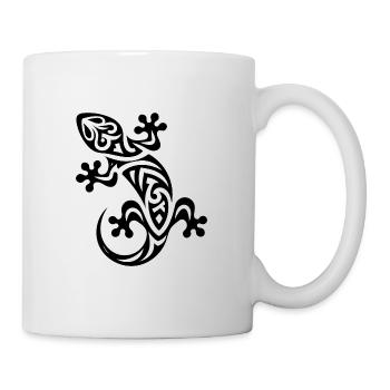 Petit gecko dans le style de tatouage tribal - Mug blanc - blanc - Droite