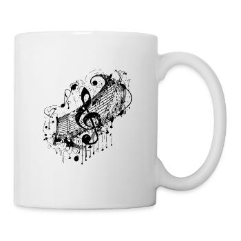 Vintage Musik Notenschlüssel im Tattoo Style - Tasse - Weiß - Rechts
