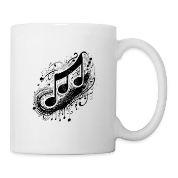 Vintage Musik Noten im Tattoo Style - Tasse - Weiß - Rechts