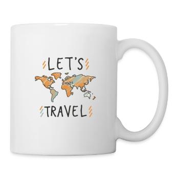 Weltkarte Let's Travel - Tasse - Weiß - Rechts