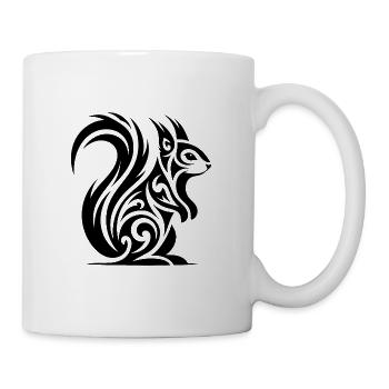 Niedliches Eichhörnchen in Tattoo Style - Tasse - Weiß - Rechts