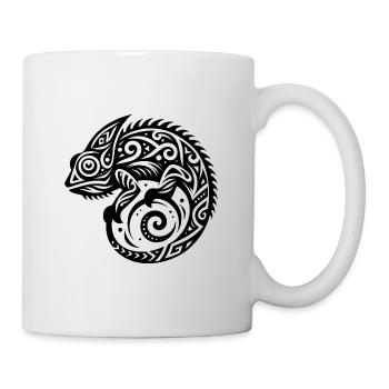 Chamäleon tribal Tattoo Verkleidung - Tasse - Weiß - Rechts